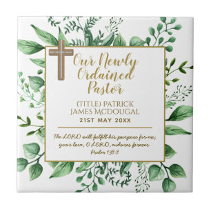 Pastor Installation Newly Ordained Gift Customized Tile