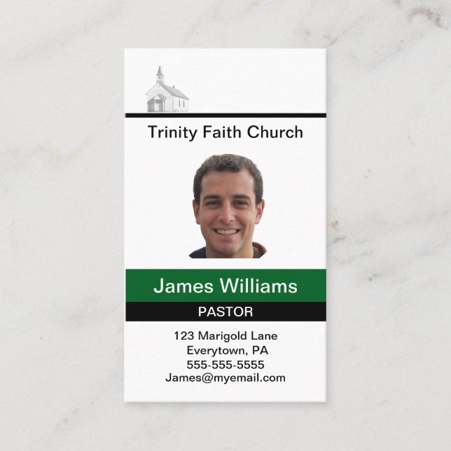 Pastor Matching Custom Business Card (Front)