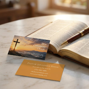 Pastor Ministry With Cross Business Card