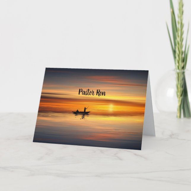 Pastor Name Appreciation Thank You Sunset Card (Front)