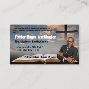 Pastor or Deacon Photo Church Business Card