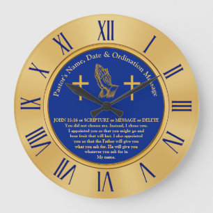 Pastor or Priest Ordination Gifts, Personalized Large Clock