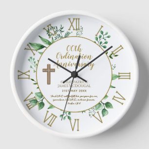 PASTOR Ordination Anniversary Verse - Personalized Clock
