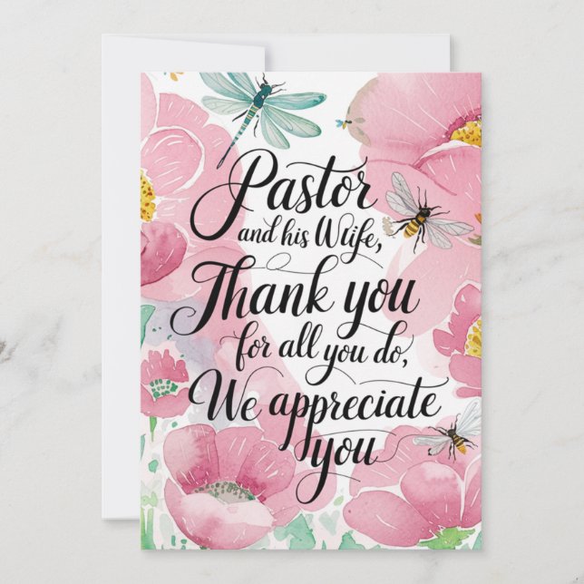 ✝️ Pastor Pastor's Wife Appreciation Anniversary   Thank You Card (Front)