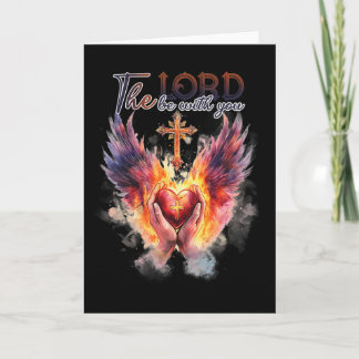 Pastor - Praying Hands Before Sacred Heart Card