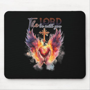 Pastor - Praying Hands Before Sacred Heart Mouse Pad