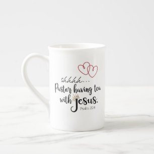 PASTOR TEA WITH JESUS Funny Cute Christian Quote Bone China Mug