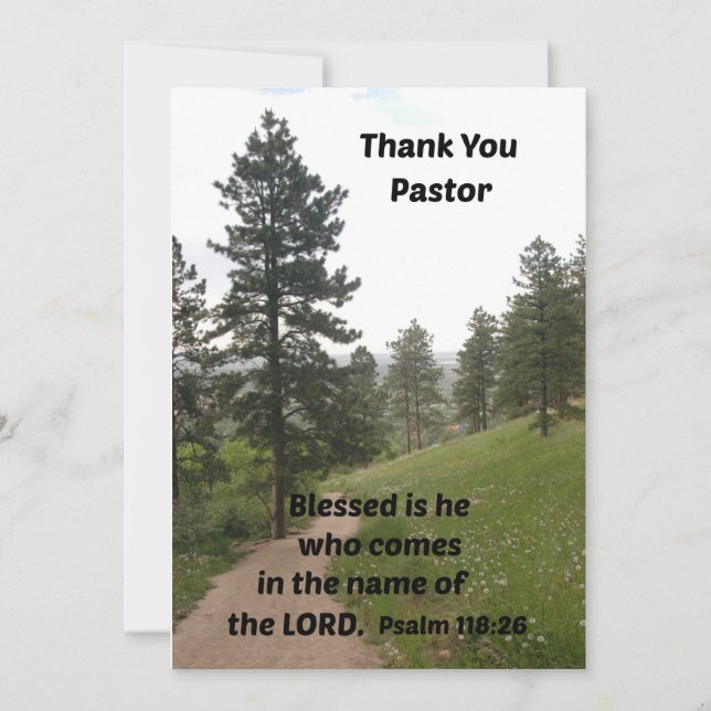 Pastor thank you card. invitation (Front)