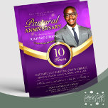 Pastoral Anniversary Purple & Gold Church Event Flyer<br><div class="desc">Celebrate your Pastoral Anniversary with this elegant church event flyer featuring purple bokeh & shiny gold tones. Customize template to your liking.</div>