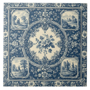Pastoral Country Rural Folks French Toile Heritage Tile