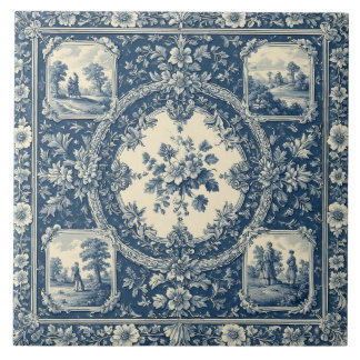 Pastoral Country Rural Folks French Toile Heritage Tile