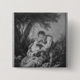 Pastoral scene 2 inch square button