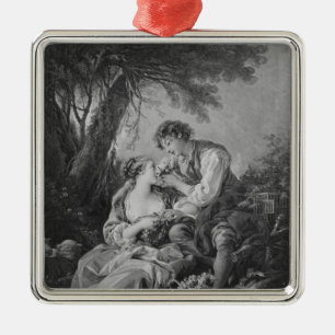 Pastoral scene metal ornament