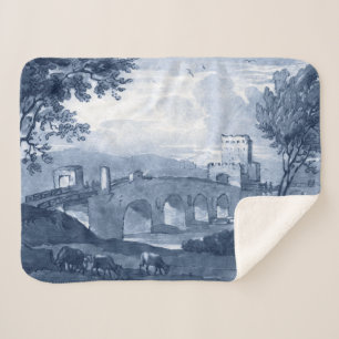 Pastoral Toile - Bridge Sherpa Blanket