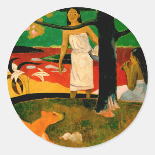 ‪Pastorales Tahitiennes‬ by Paul Gauguin Classic Round Sticker