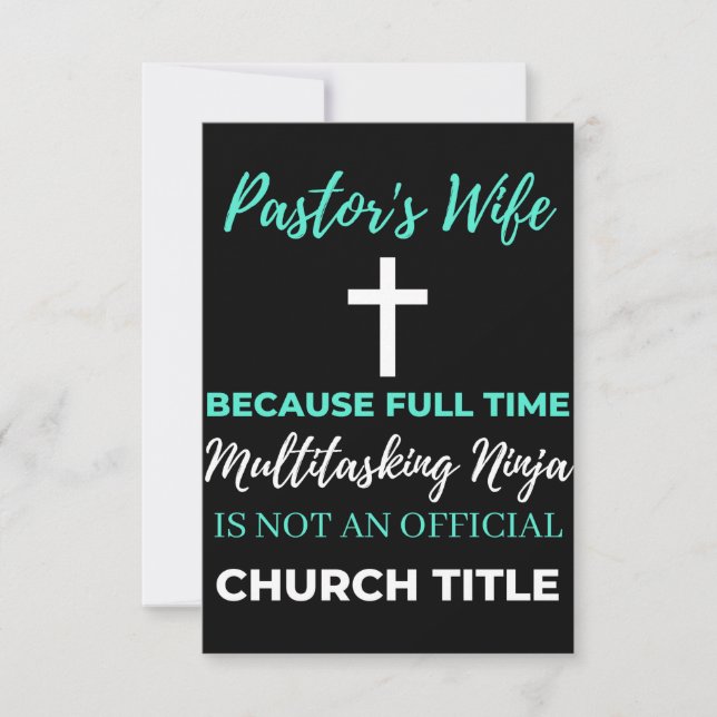 Pastor's Wife Because Full Time Multitasking Thank You Card (Front)