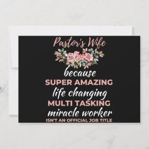 Pastor's Wife Because Super Amazing Life Changing Holiday Card