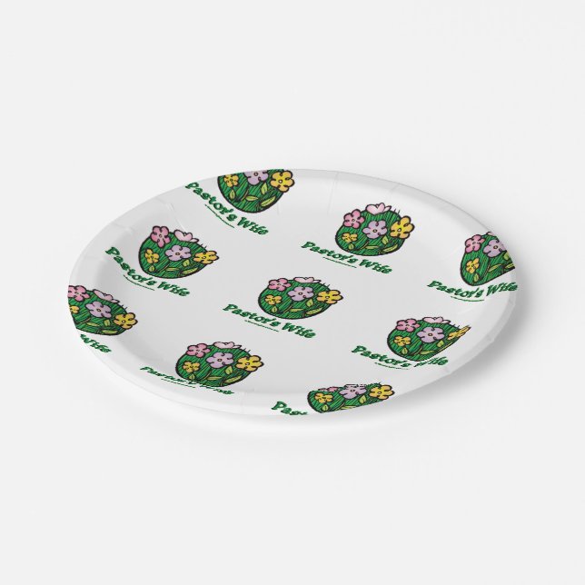 Pastors Wife - Blooms Paper Plate (Angled)