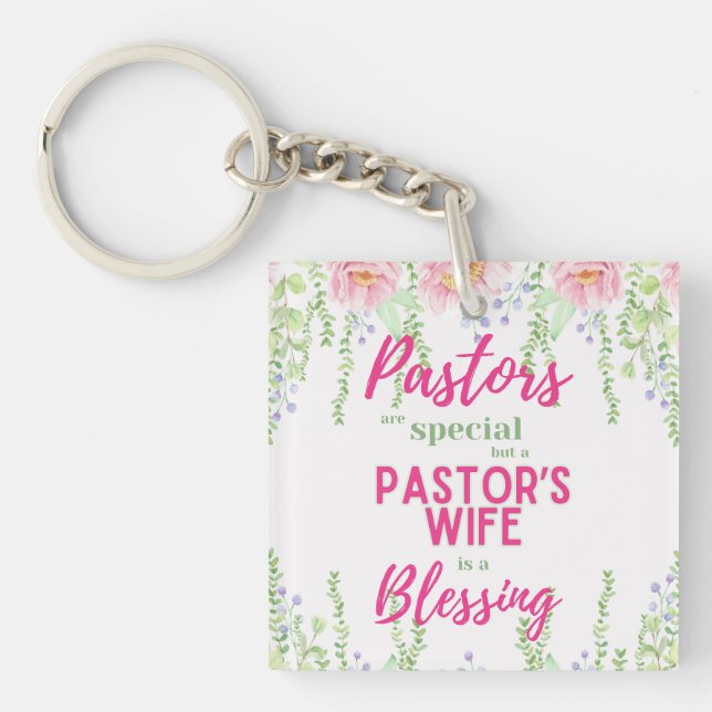 ✝️ Pastor's Wife Wives Appreciation Gift Thank You Keychain (Front)