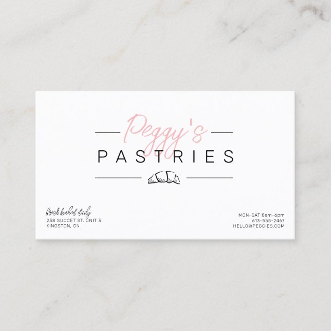 Pastrie bakery logo business card design (Front)