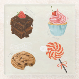 Pastries Glass Coaster