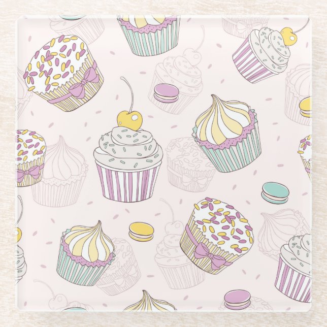 Pastries Glass Coaster (Front)