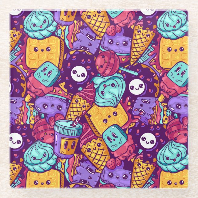 Pastries Glass Coaster (Front)