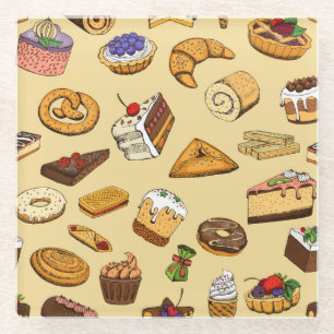 Pastries Glass Coaster