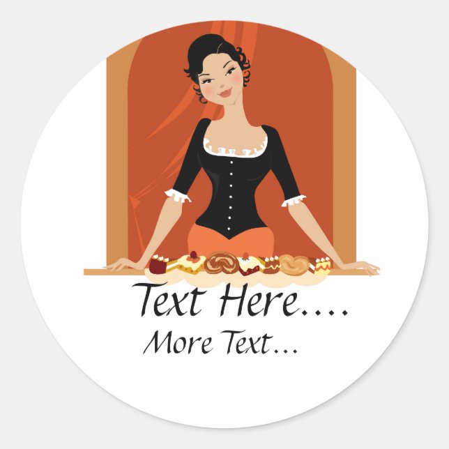 Pastries Lady Sticker (Front)