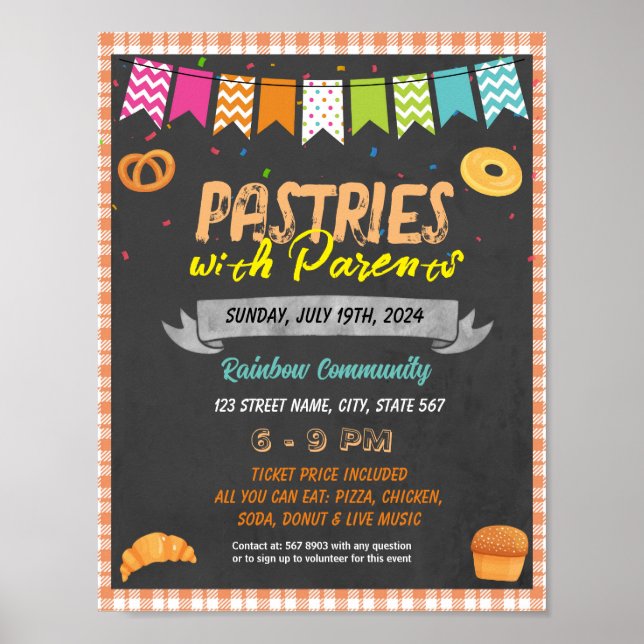 Pastries With Parents event template Poster (Front)
