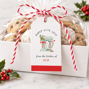 Pastry bakery "baked with love" Holiday baking Gift Tags