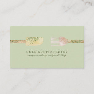 Pastry bakery chef Grayish green Business Card