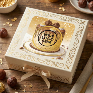  pastry bakery watercolor logo  square sticker