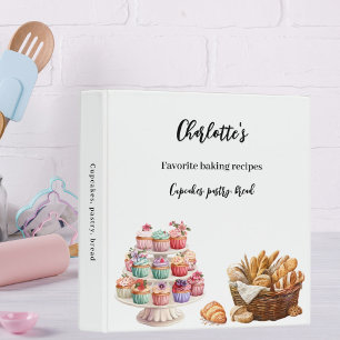 Pastry baking cooking pink cupcakes recipes binder