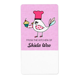 Pastry Chef Bird Kitchen Labels