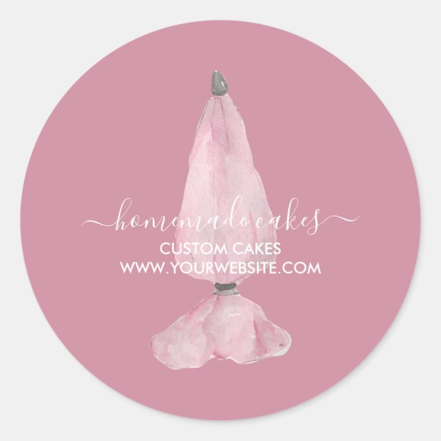 Pastry Chef Branding Bakery Classic Round Sticker (Front)