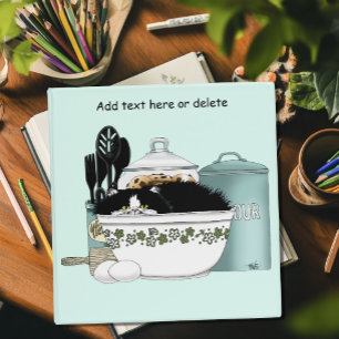 Pastry Chef Cat Blue  Binder