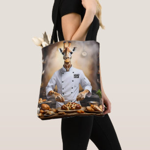 "Pastry Chef Giraffe: Reaching New Heights, Tote Bag