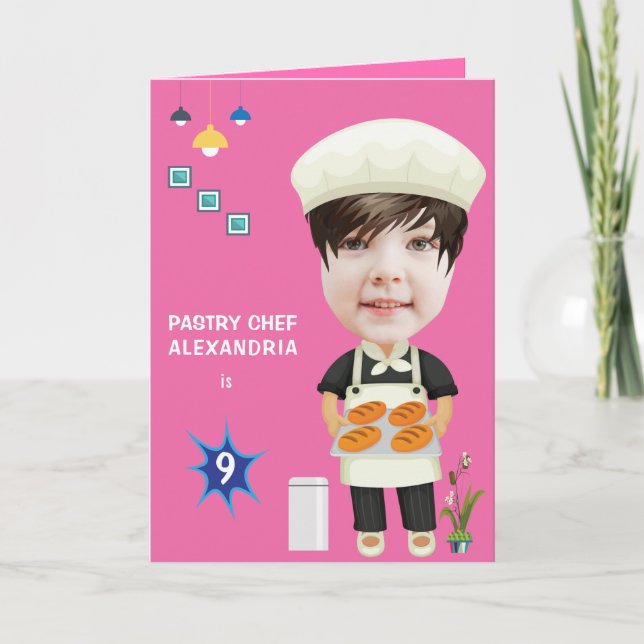 Pastry Chef 🎂 Head in Hole Greatest Birthday Card (Front)