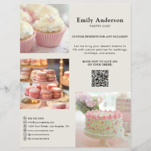 Pastry Chef Services Bakery Photo QR Flyer