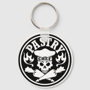 Pastry Chef Skull 1 Keychain