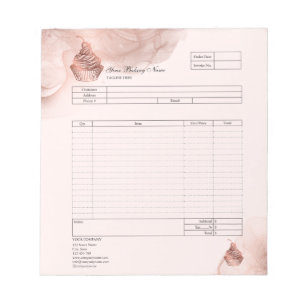 Pastry Cupcake Bakery Order Form Invoice Notepad