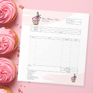 Pastry Cupcake Bakery Order Form Invoice  Notepad