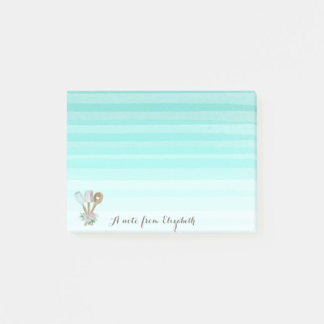 Pastry Hand Tools Watercolor Post-it Notes (Front)