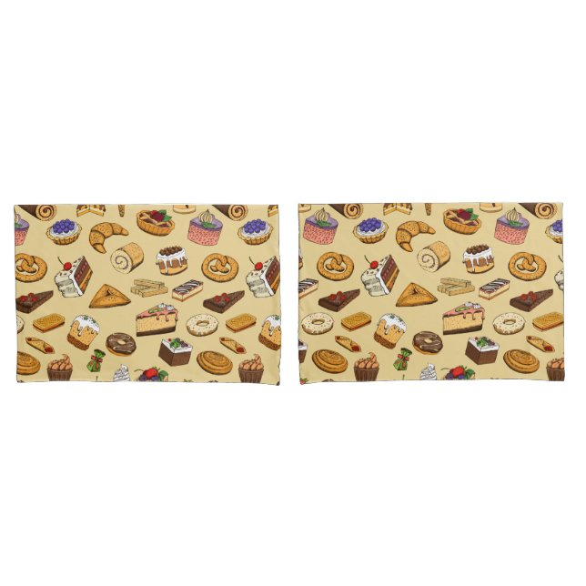 Pastry Pattern Pillowcase (Front-Set)