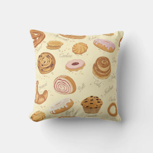Pastry pattern throw pillow