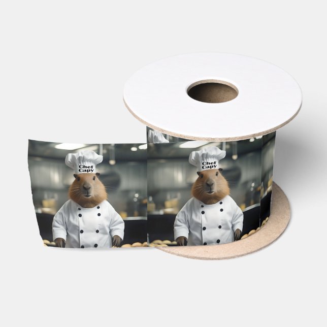 Pastry Prowess: The Culinary Capybara Satin Ribbon (Spool)