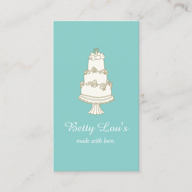 Pastry Shop Bakery Cake Logo Business Card (Front)