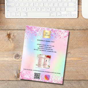 Pastry shop bakery logo holographic qr code flyer