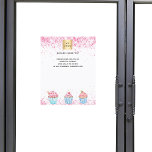 Pastry shop bakery logo pink white cupcakes flyer<br><div class="desc">Personalize and add your business logo,  name,  address,  your text. White bacground decorated with pink confetti and cupcakes.</div>